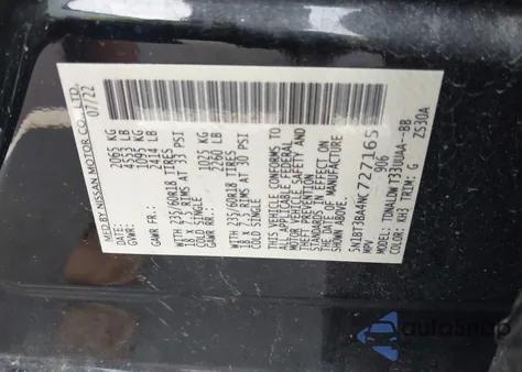 2022 Nissan Rogue Sv Fwd z USA, uszkodzony, nr VIN 5N1BT3BA4NC727165